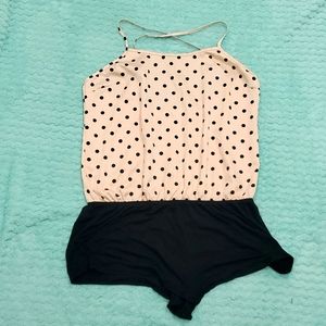 Pink and Black Romper Victorias Secret